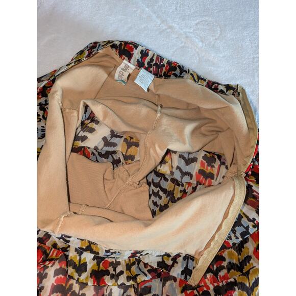 Mimi Chic Skirt Womens Size Medium Built in Shorts Bohemian Multicolor Sheer - Picture 8 of 11